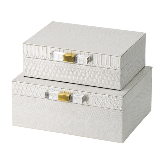 Snake Skin White Box - Set of 2