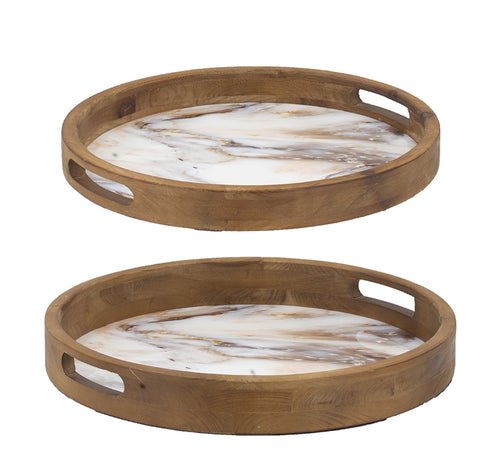 Decorative Wooden Trays ( Set of 2)