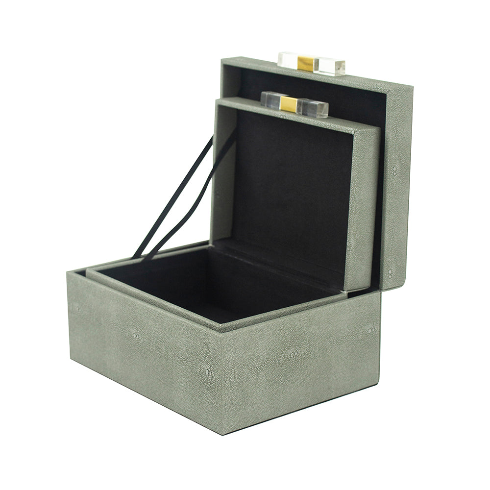 S/2 Glam Grey Boxes