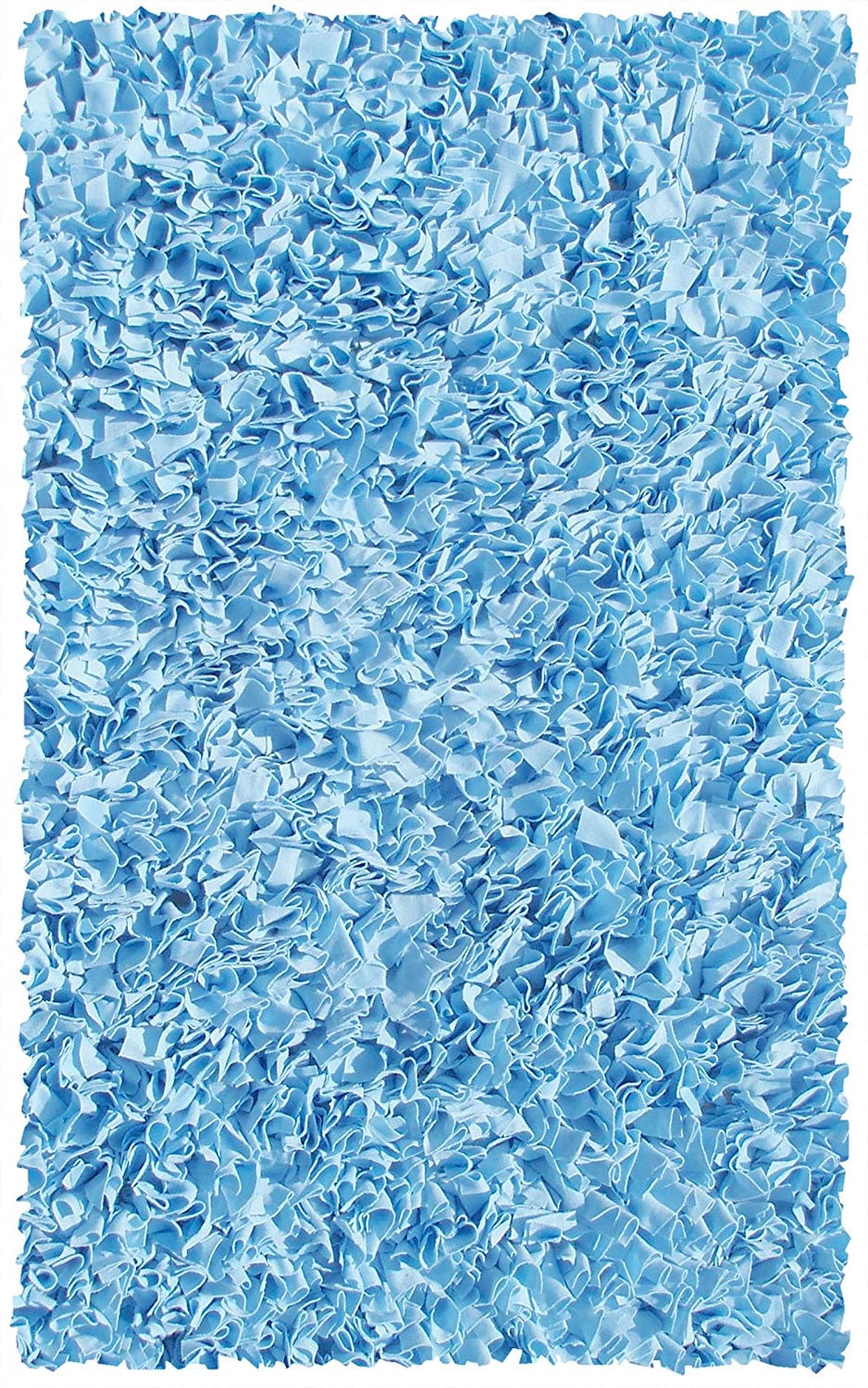 Shaggy Raggy Light blue Area Rug (02203)