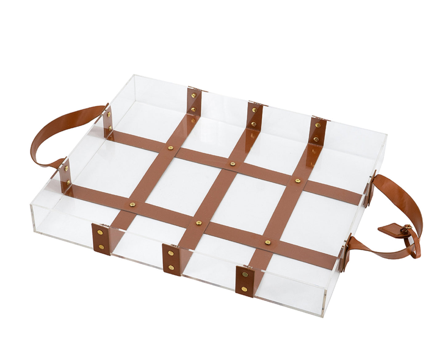 Acrylic Tray Leather Straps