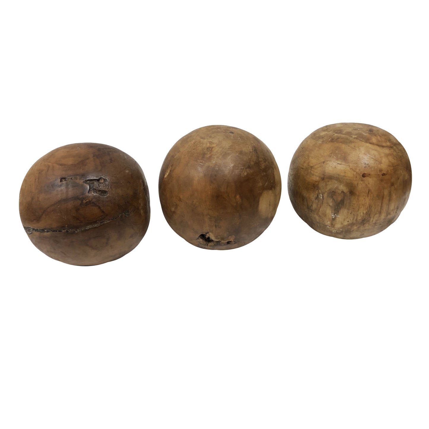 Set of 3 Teak Balls