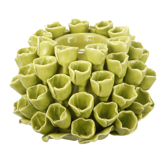 Open Coral Candle Holder -Lime