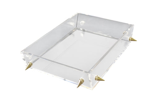 Lucite Large Gold Stud Tray