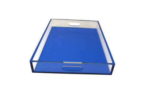 Blue Square Lucite Tray