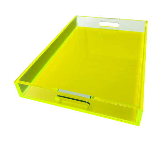 Neon Green Sq Lucite Tray