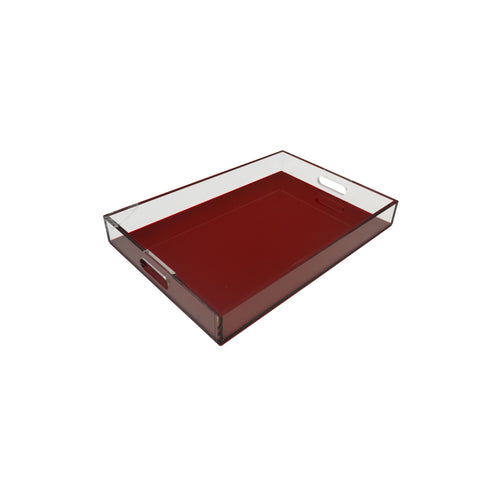 Red Sq Lucite Tray