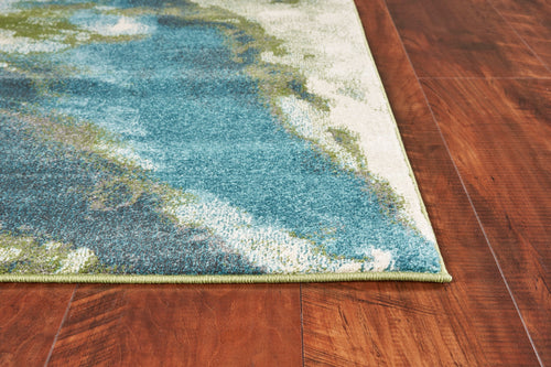 Abstract Teal Area Rug