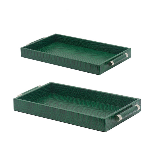 Set of 2 Green Croc Trays